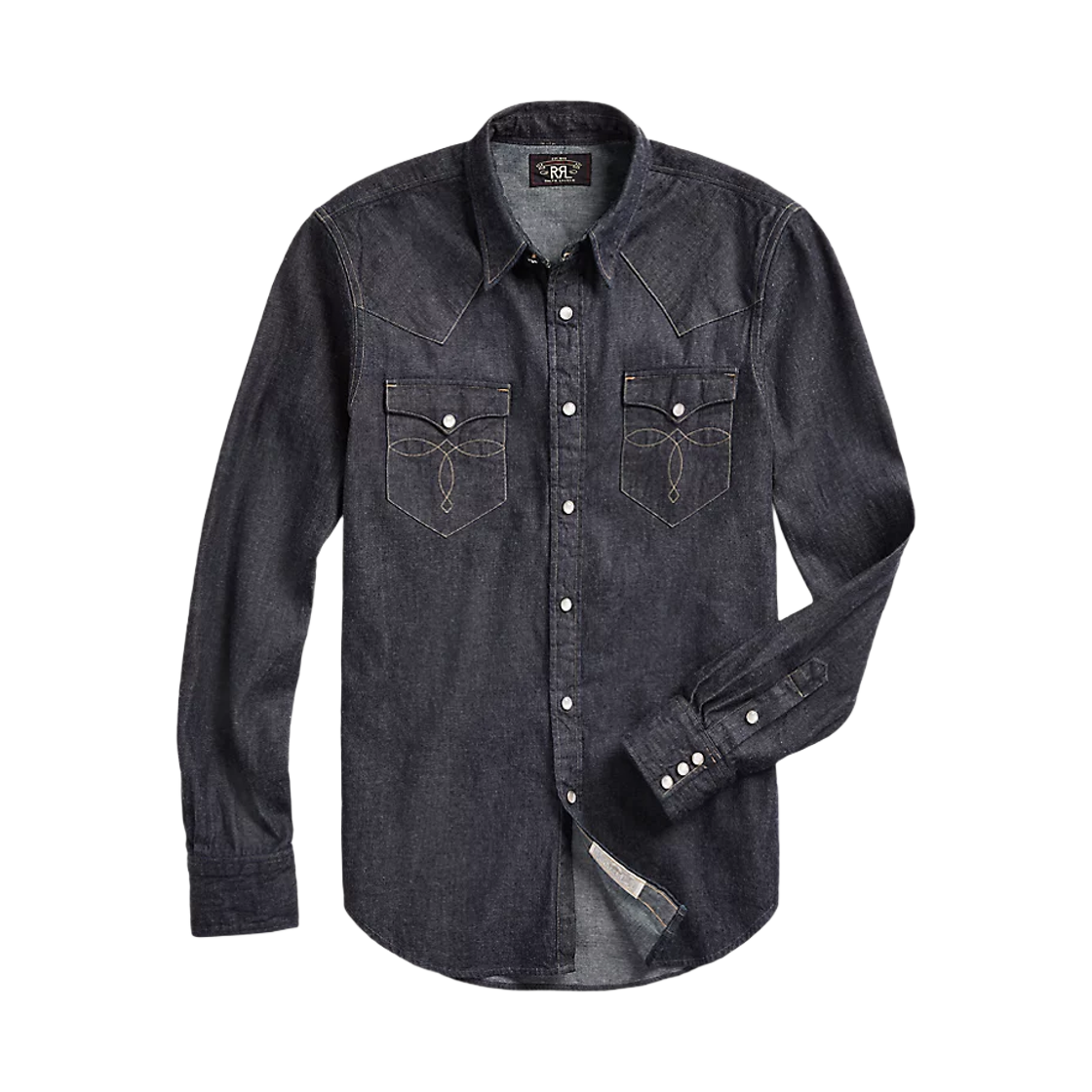 782505188001 Double RL Slim Fit Denim Western Shirt Rinse