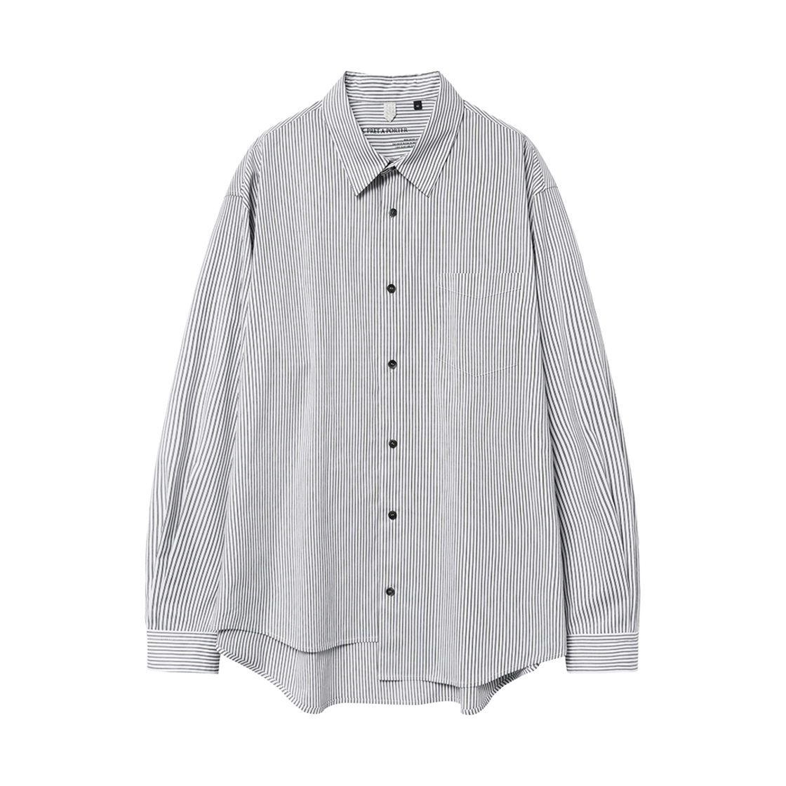 YPA25SSSHWH01 Youche SR Asym Striped Shirts White