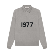 Essentials 1977 Knit Long Sleeve Polo Dark Oatmeal - 22SS