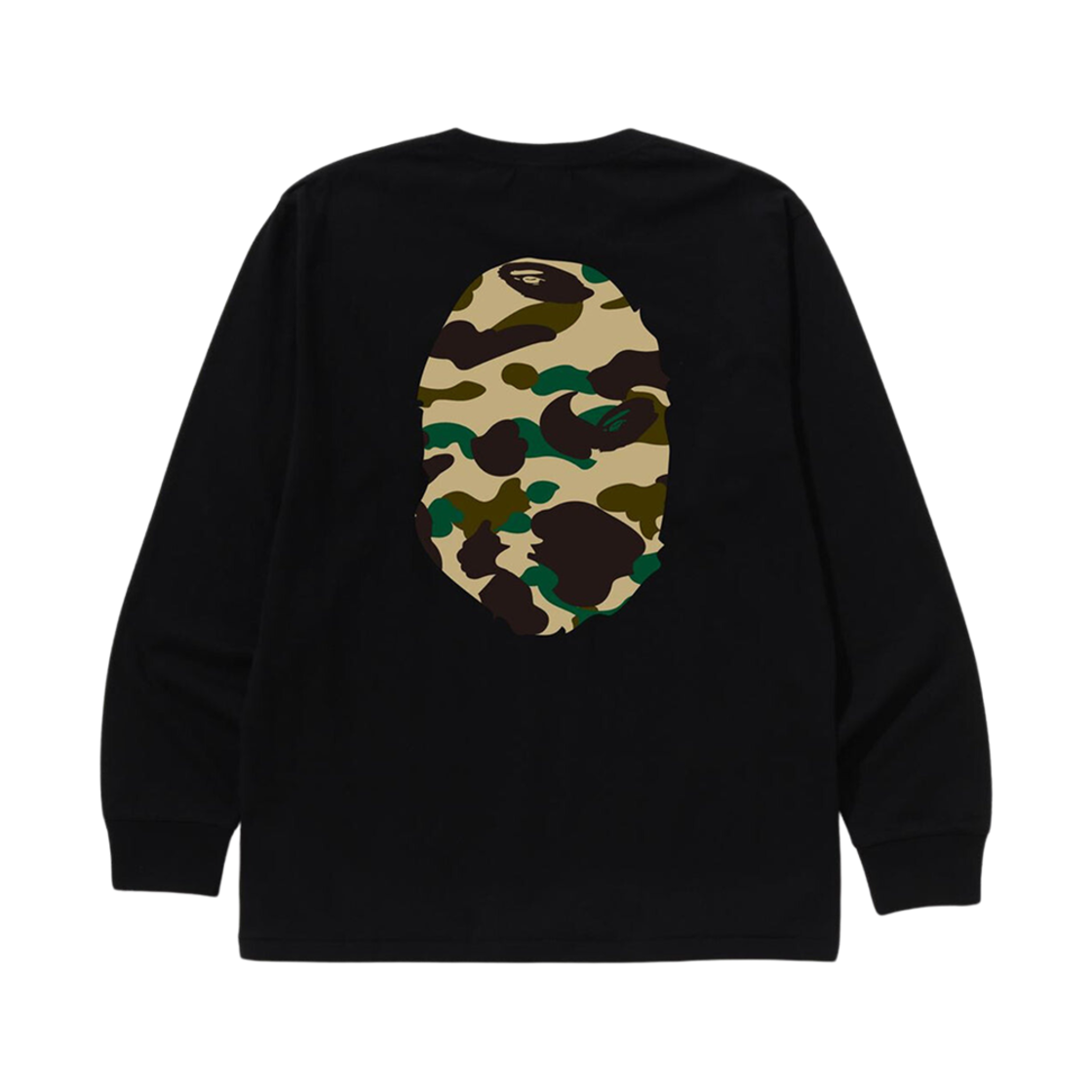 베이프 퍼스트 카모 빅 에이프 헤드 롱슬리브 티셔츠 블랙 옐로우(BAPE 1st Camo Big Ape Head L/S T-Shirt Black Yellow) - 2