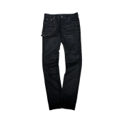 Undermycar Black Bold Chain Slim Straight Wax Coated Jeans Black
