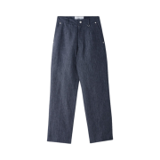 Safarispot Women 1/2 Ticketing Linen Denim Pants Indigo