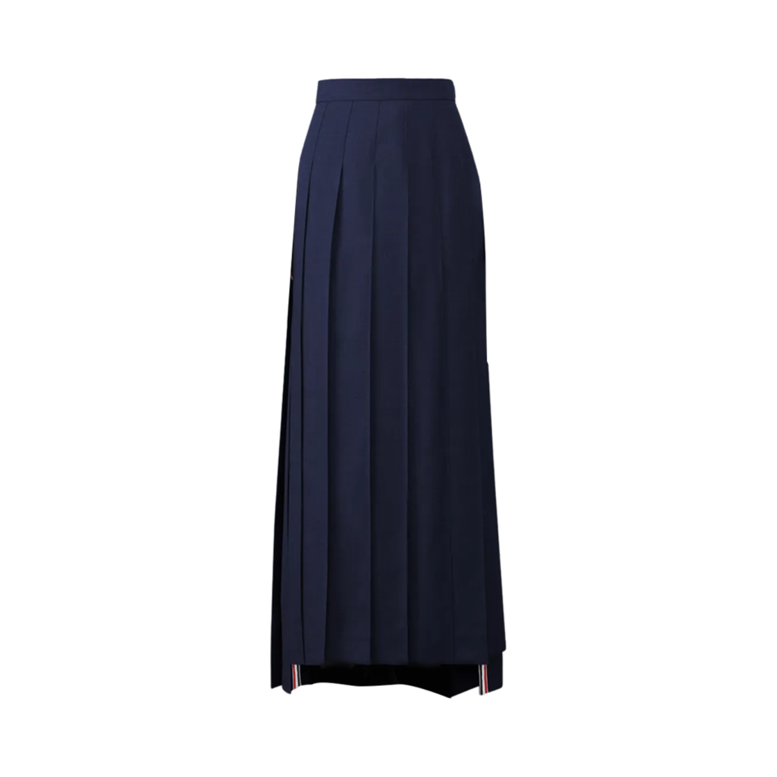 (W) 톰브라운 트윌 플리츠 롱 스커트 블루((W) Thom Browne Twill Pleated Long Skirt Blue) - 1