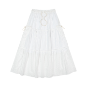 Fritur Eyelet Ruffle Maxi Skirt White_F251SK05