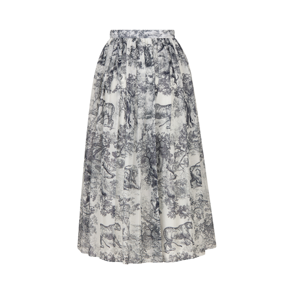 211J65A3802-X0861 (W) Dior Mid-Length Skirt White Navy Blue Muslin