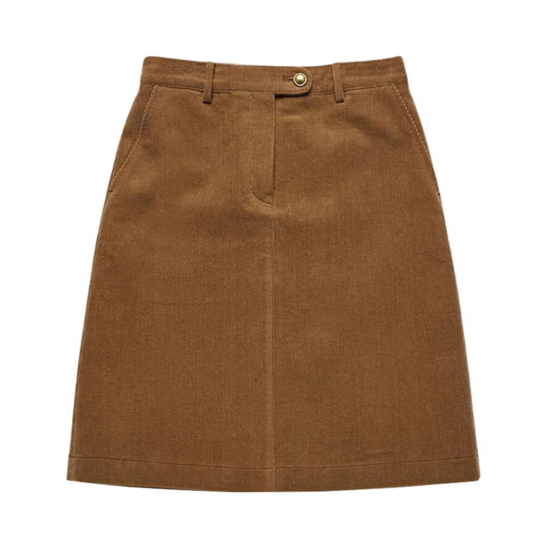 (W) 던스트 A 라인 버튼드 포인트 코듀로이 스커트 코듀로이 카멜((W) Dunst A-Line Button Point Corduroy Skirt Corduroy Camel) - 1