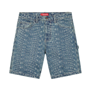 Supreme Warp Jacquard Logos Denim Painter Shorts Blue - 21SS