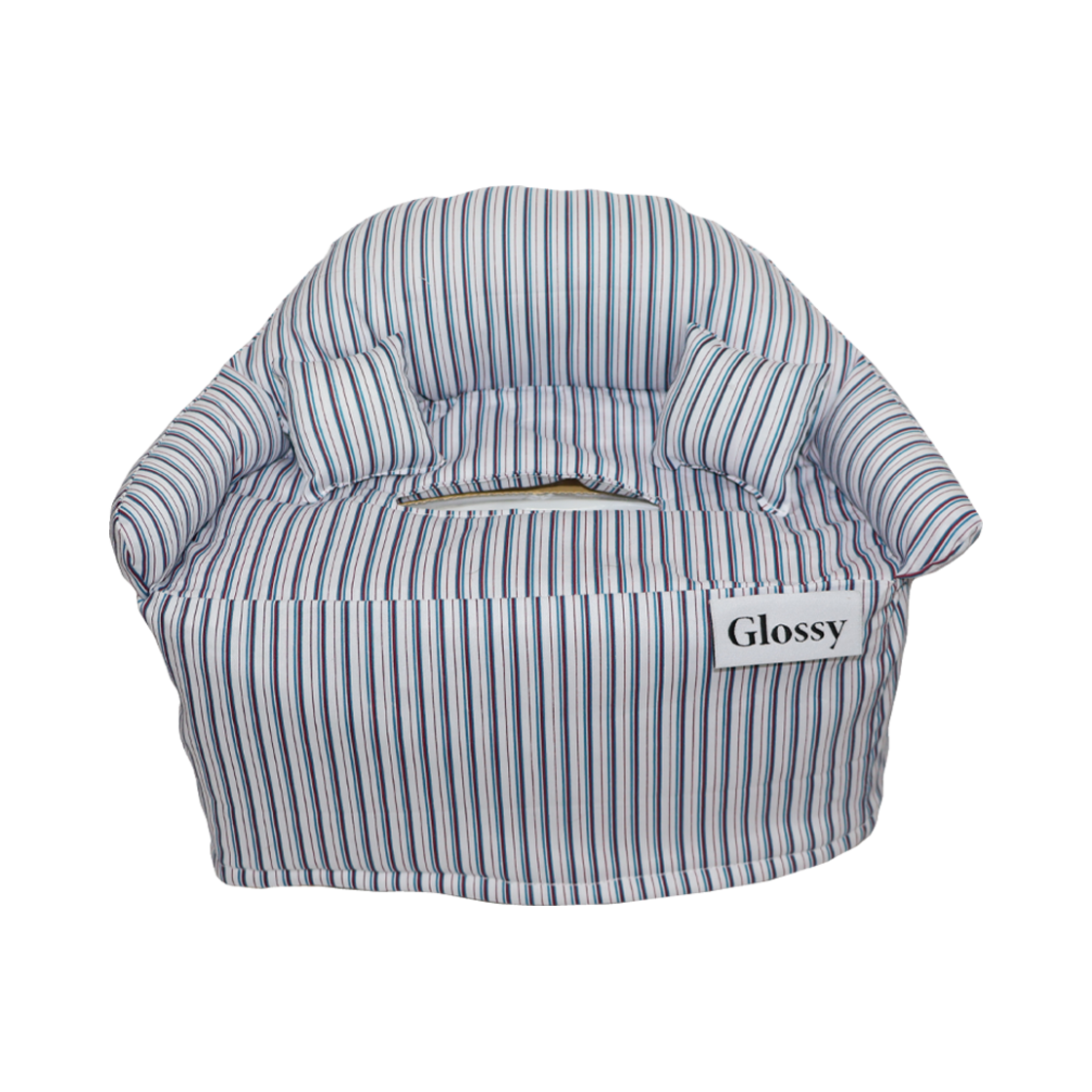 글로시 스트라이프 소파 티슈 커버 화이트(Glossy Stripe Sofa Tissue Cover White)