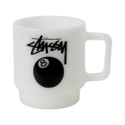 Stussy 8 Ball Milk Glass Stacking Mug White