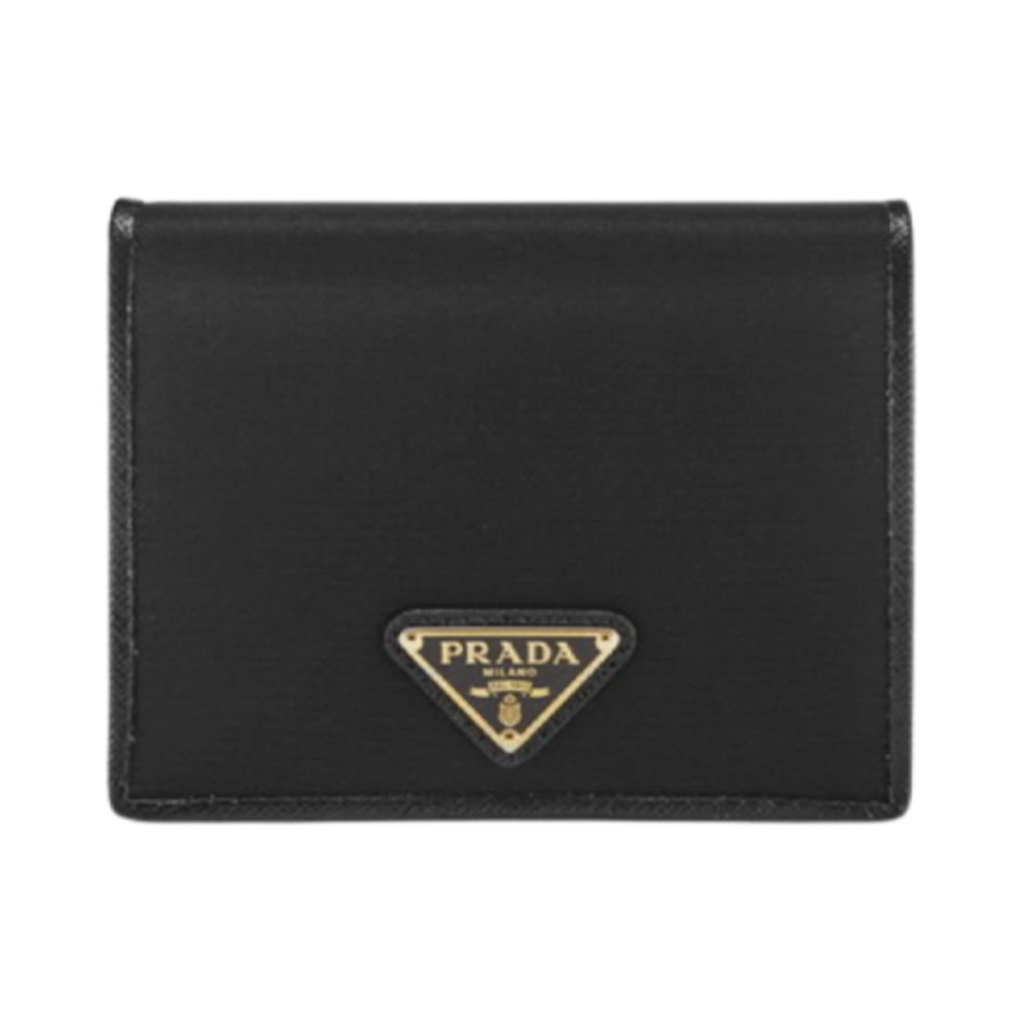 프라다 테수토 트라이앵글 로고 반지갑 블랙(Prada Tessuto Triangle Logo Bi-Fold Wallet Black) - 1