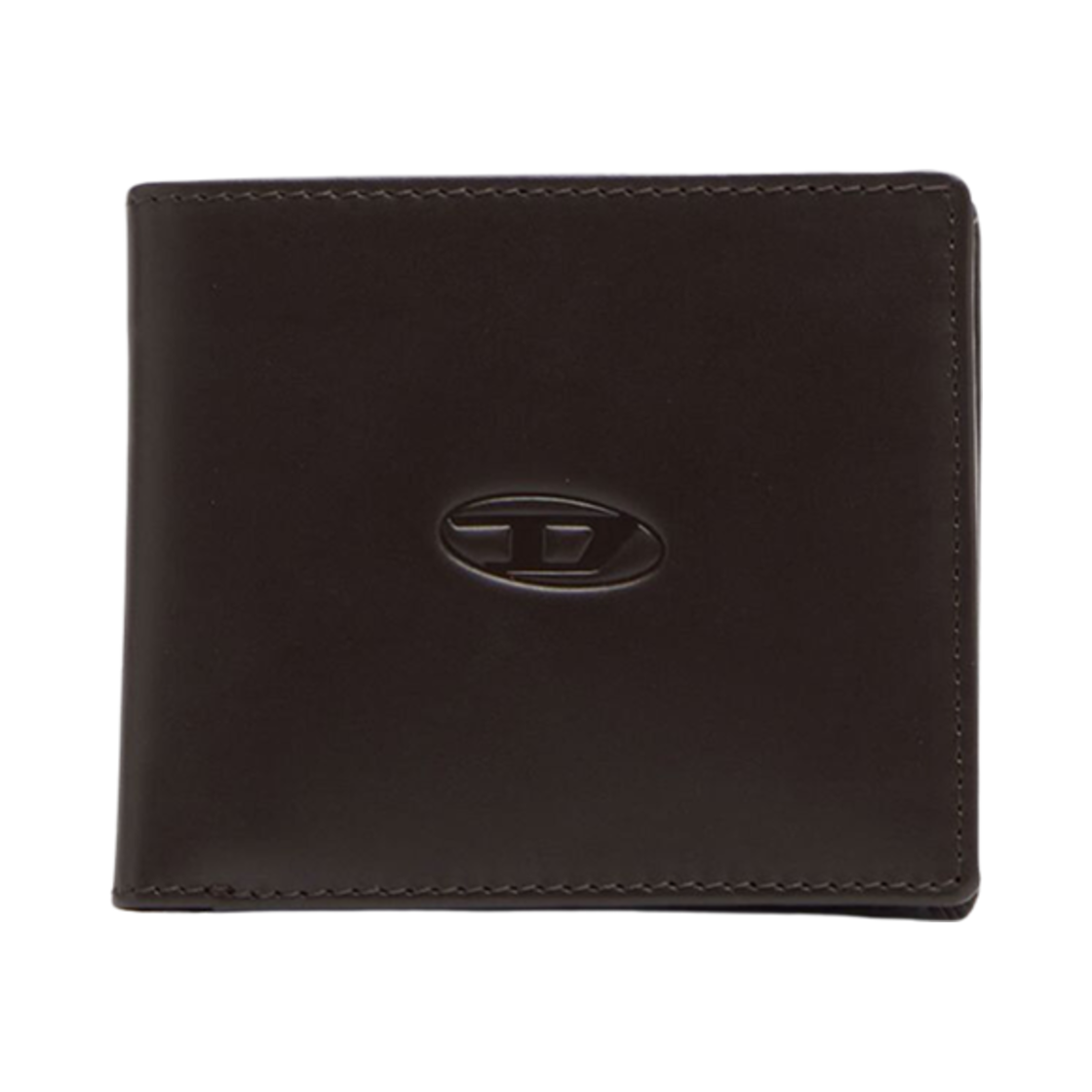 X08841PR227-H9526 Diesel Hiresh S.Ii Leather Bi-Fold Wallet with Debossed Logo Brown