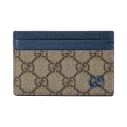 Gucci Card Case with GG Detail Beige Ebony Supreme