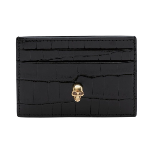 6320381JMFG1050 Alexander McQueen Skull Card Holder Black
