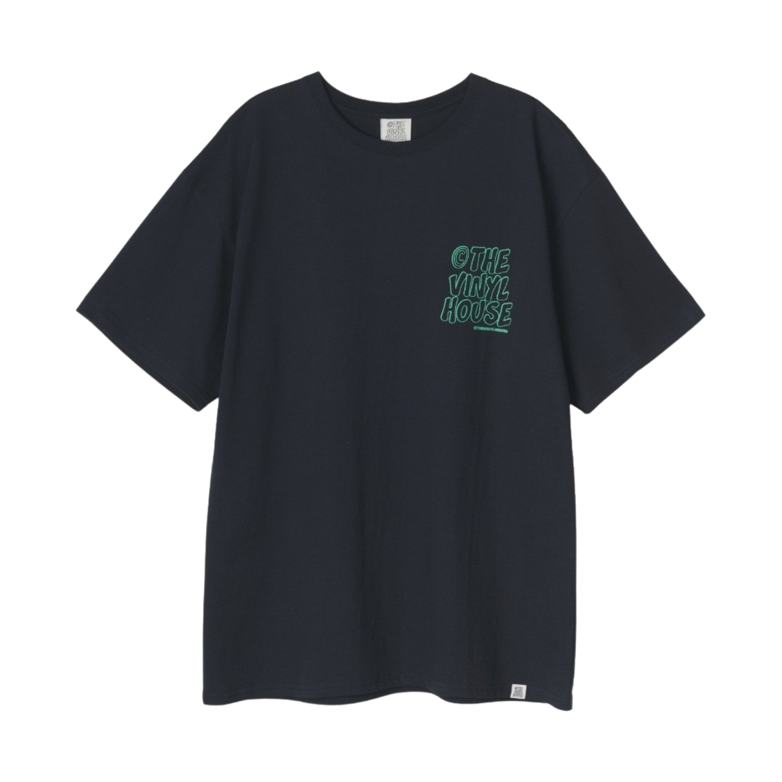 더바이닐하우스 라인 로고 티셔츠 네이비