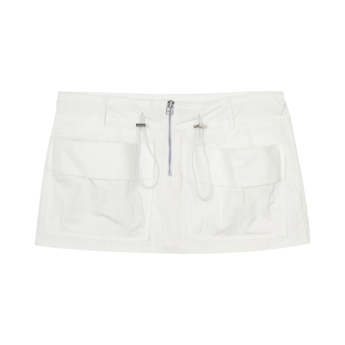(W) 보헤미안 서울 스트링 카고 미니 스커트 화이트((W) Bohemian Seoul String Cargo Mini Skirt White)