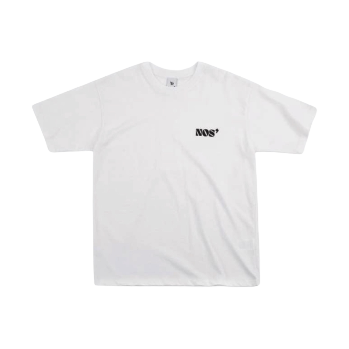 NOS7 블랙 시그니쳐 로고 박스 핏 티셔츠 화이트(NOS7 Black Signature Logo Box Fit T-Shirt White)
