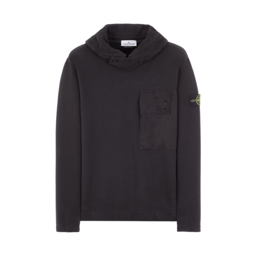 Stone Island 64820 Brushed Cotton Fleece Garment Dyed Sweatshirt Black - 22FW