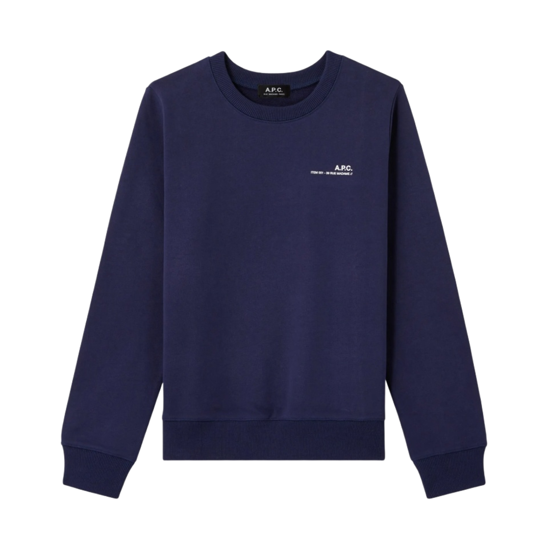 (W) 아페쎄 아이템 스웨트셔츠 다크 네이비((W) A.P.C. Item Sweatshirt Dark Navy) - 1