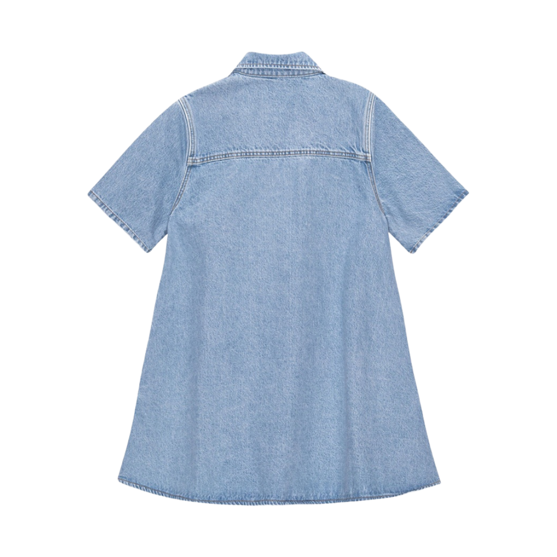 (W) 가니 컷라인 데님 미니 드레스 미드 블루 빈티지((W) Ganni Cutline Denim Mini Dress Mid Blue Vintage) - 2