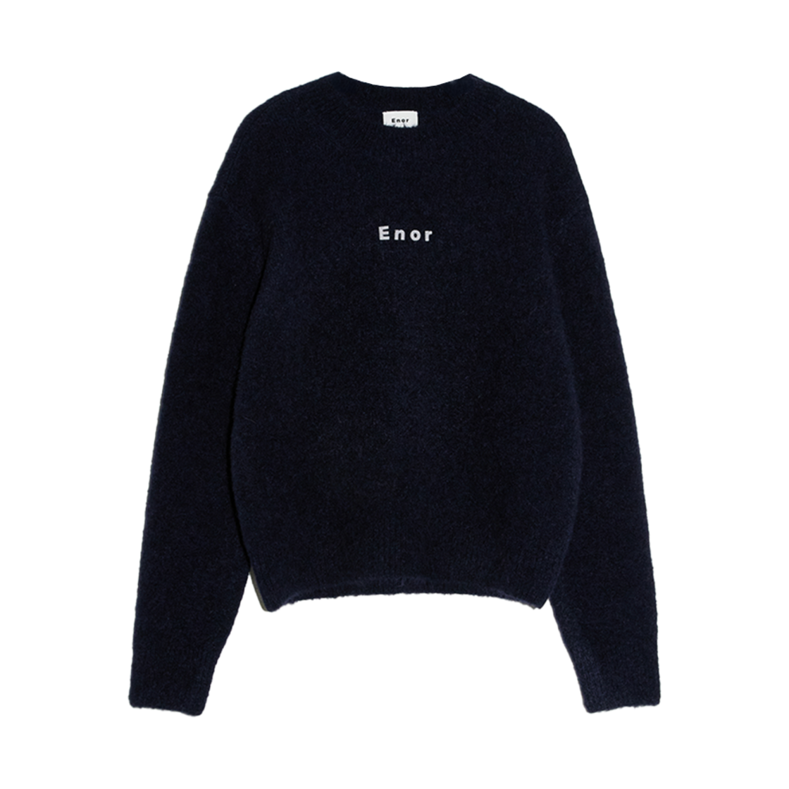 엔오르 우먼 로고 에센셜 니트 풀오버 네이비