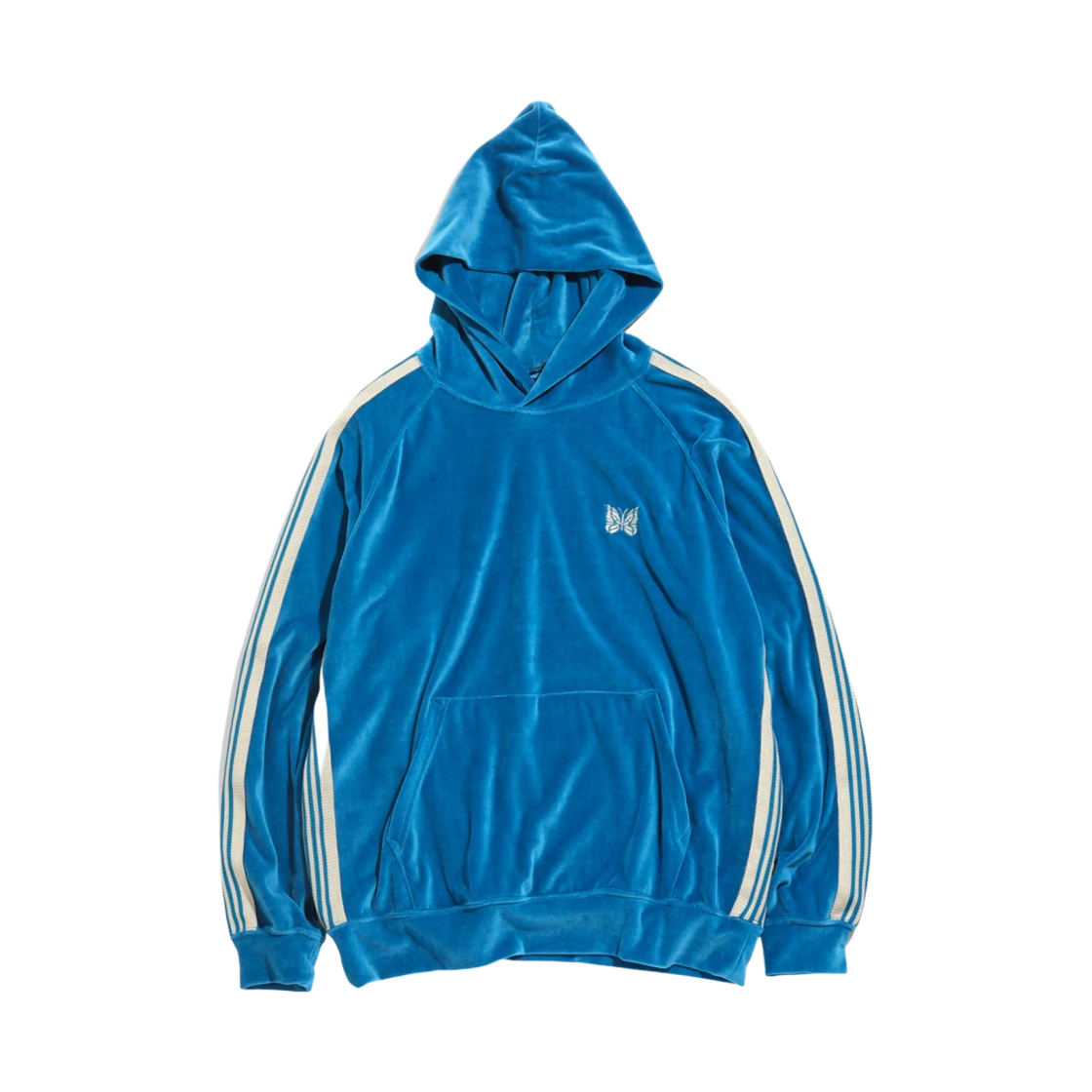 니들스 트랙 후드 벨루어 블루