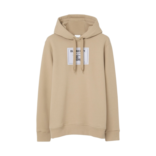 Burberry Prorsum Label Cotton Hoodie Soft Fawn