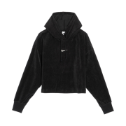(W) Nike NSW Velour Cropped Hoodie Black - Asia