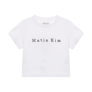 (W) Matin Kim Matin Embroidery Logo Crop Top White