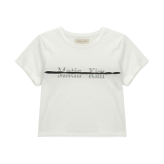 (W) Matin Kim Logo Cutted Crop Top White
