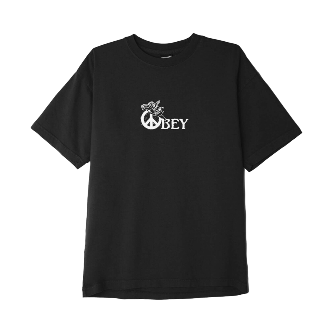 오베이 피스 엔젤 헤비웨이트 클래식 박스 티셔츠 오프 블랙(Obey Peace Angel Heavyweight Classic Box T-Shirt Off Black) - 1
