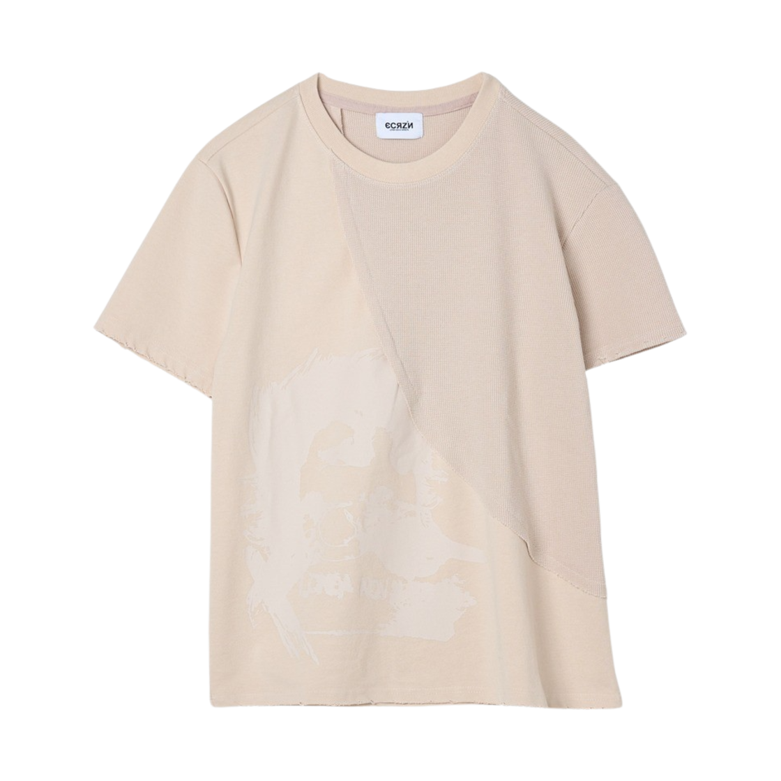 에크라손 슬림핏 배색티셔츠 베이지(Ecrzn Incision Slimfit T-Shirts Beige) - 1