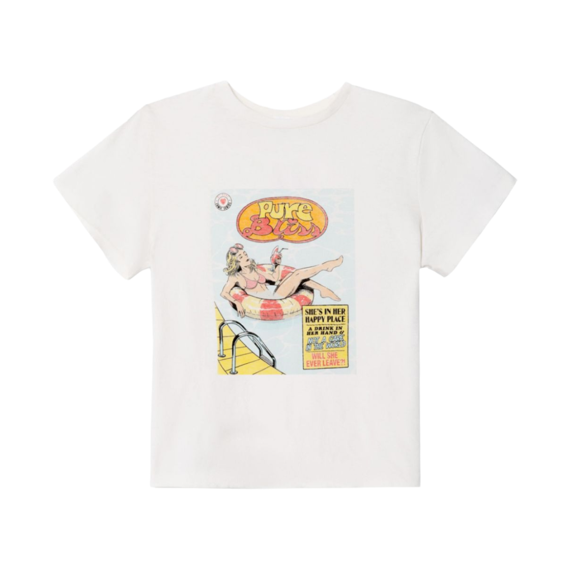 (W) 리던 클래식 퓨어 블리스 티셔츠 빈티지 화이트((W) Re/Done Classic Pure Bliss T-Shirt Vintage White)