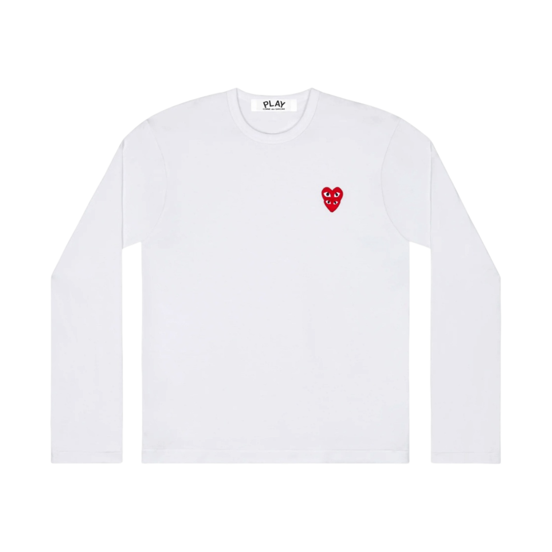 플레이 꼼데가르송 더블 하트 롱슬리브 티셔츠 화이트(Play Comme des Garcons Double Heart LS T-Shirt White)