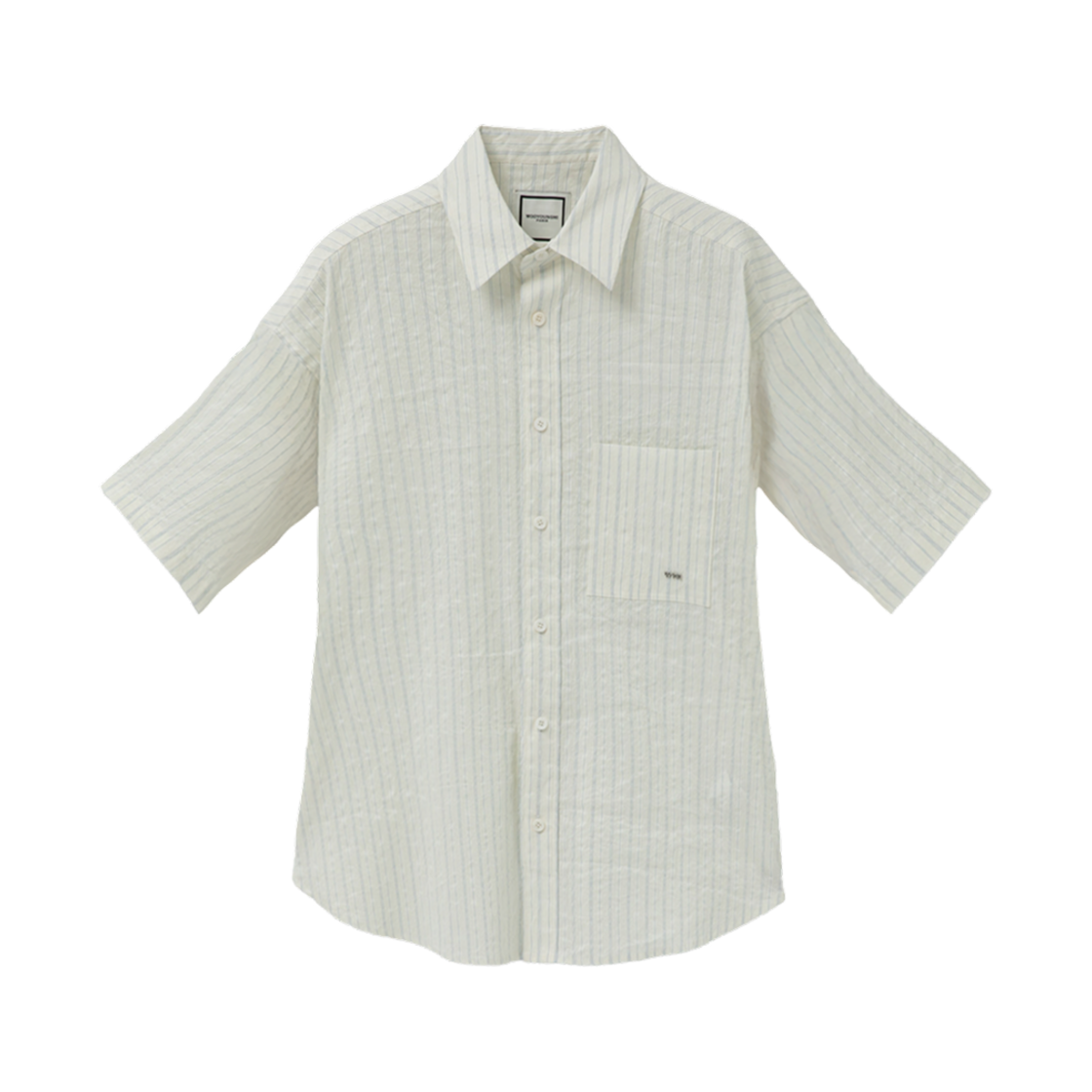 W251SH24824I Wooyoungmi Stripe Short Sleeve Shirt Ivory - 25SS