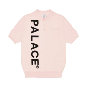 Palace Intarsia Font Polo Pink - 22SS