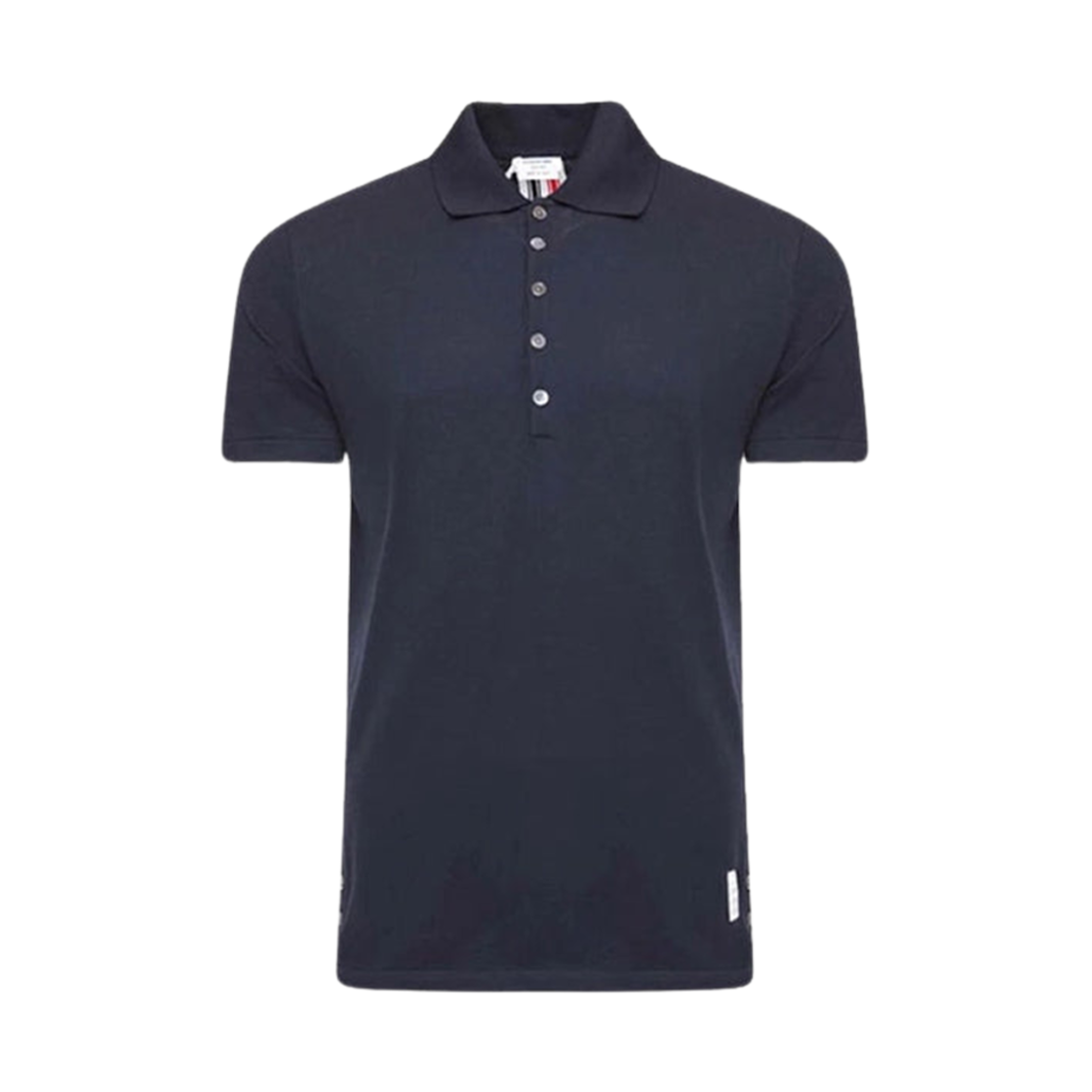 톰브라운 클래식 코튼 피케 사이드 인서트 사선 폴로 셔츠 네이비(Thom Browne Classic Cotton Pique Side Insert 4-Bar Polo Shirt Navy) - 1