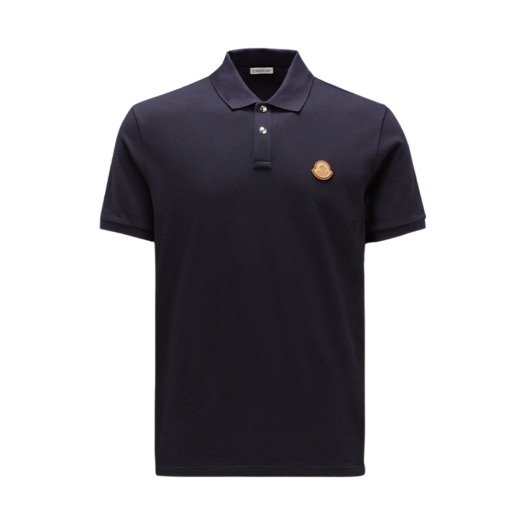 Moncler Logo Polo Shirt Navy Blue - 23FW