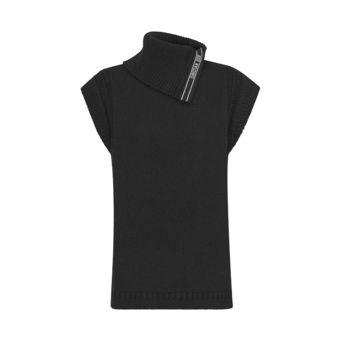 444S25AM312-X9000 (W) Dior Stand Collar Sleeveless Sweater Wool Blend Black