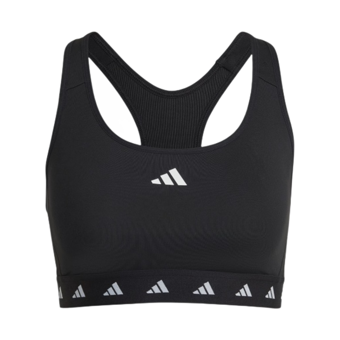 (W) 아디다스 파워임팩트 트레이닝 미디엄 서포트 테크핏 브라 블랙 - KR 사이즈((W) Adidas Powerimpact Training Medium Support Tech Fit Bra Black - KR Sizing) - 1