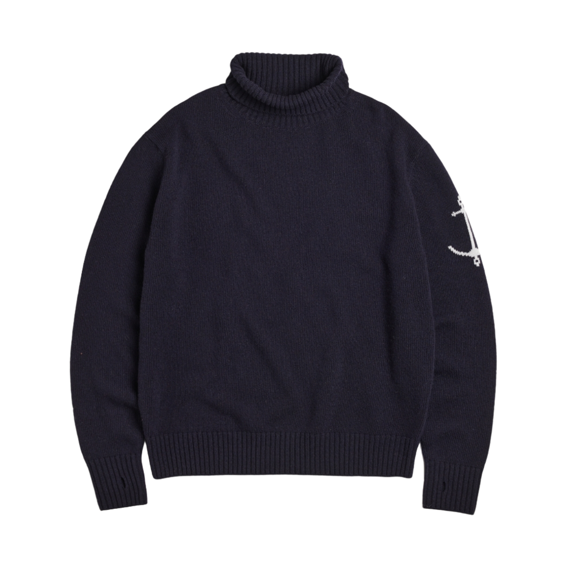 - Guernsey Woollens Superfine Merino Wool Turtleneck Sweater Navy