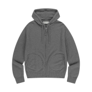 Thevinylhouse Round Pocket Knit Zip-Up Grey