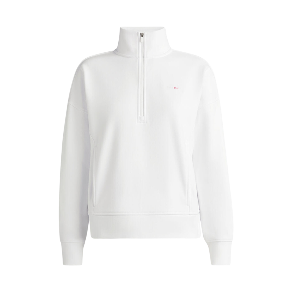 (W) 지포어 아이 헤이트 골프 프렌치 테리 쿼터 집 박시 풀오버 스노우((W) G/Fore I Hate Golf French Terry Quarter Zip Boxy Pullover Snow)