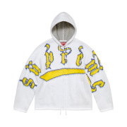 Supreme Accent Brushed Zip Up Hooded Sweater White - 24FW