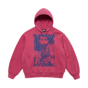 Supreme x Hysteric Glamour Thermal Lined Zip Up Hooded Sweatshirt Washed Red - 24FW