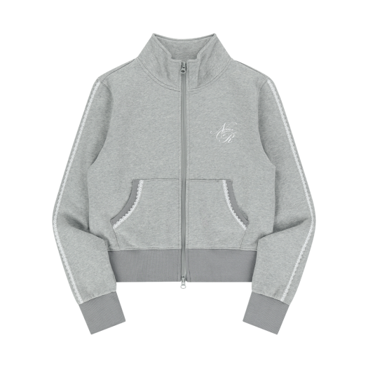 24NNFWOJKF003MG NIIER NOR Lace Curve Track Zip Up Melange Grey