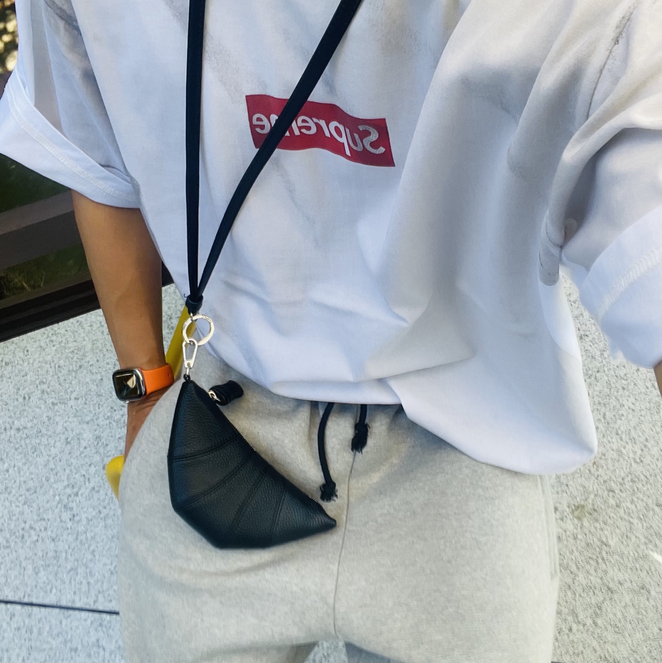 Supreme x MM6 Maison Margiela Box Logo T-Shirt White - 24SS 착용 스타일