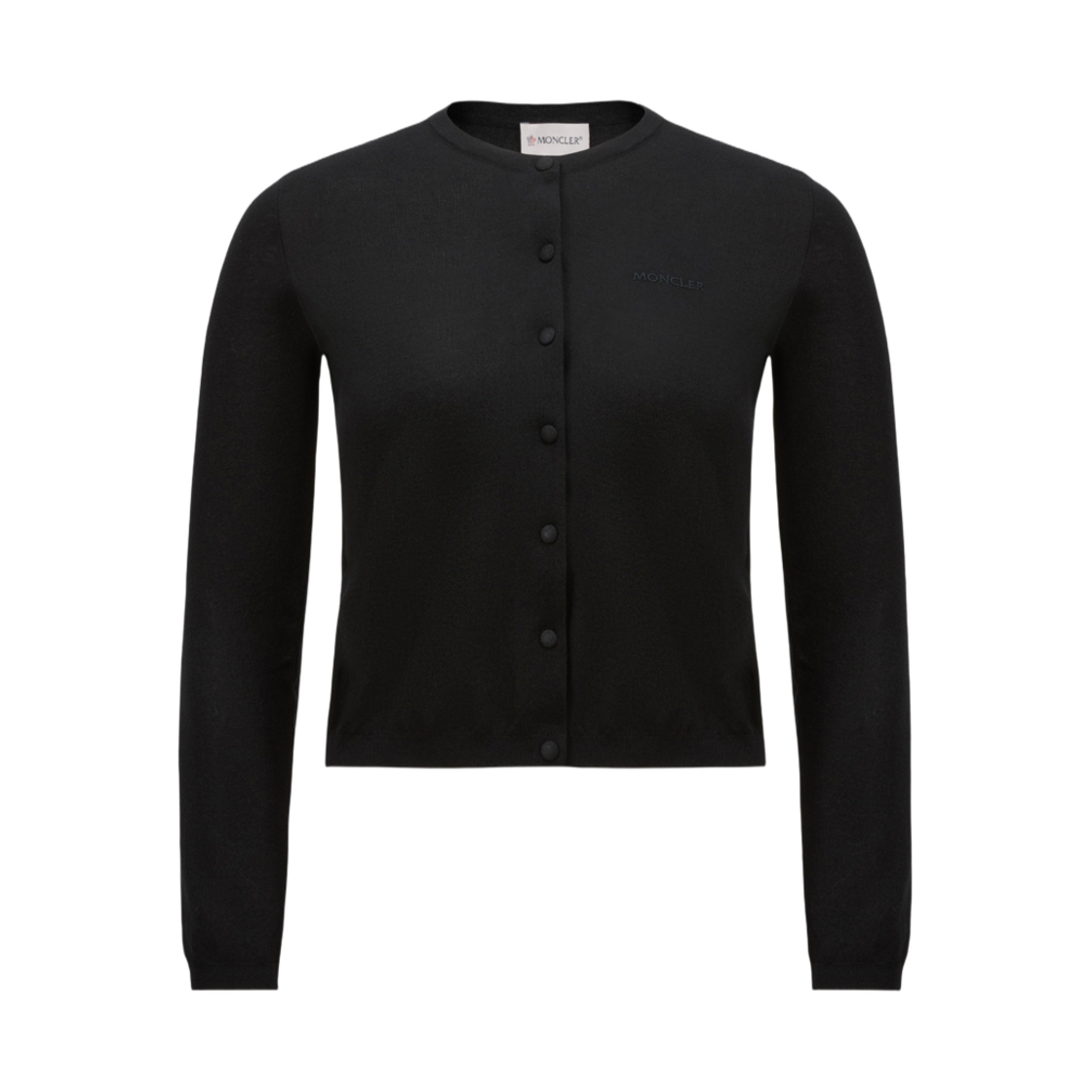 K1-093-9B00035-M6440-999 (W) Moncler Embroidered Logo Cotton Cardigan Black - 25SS