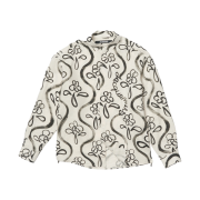 Jacquemus La Chemise Simon Painted Flower Shirt Print Black Flowers