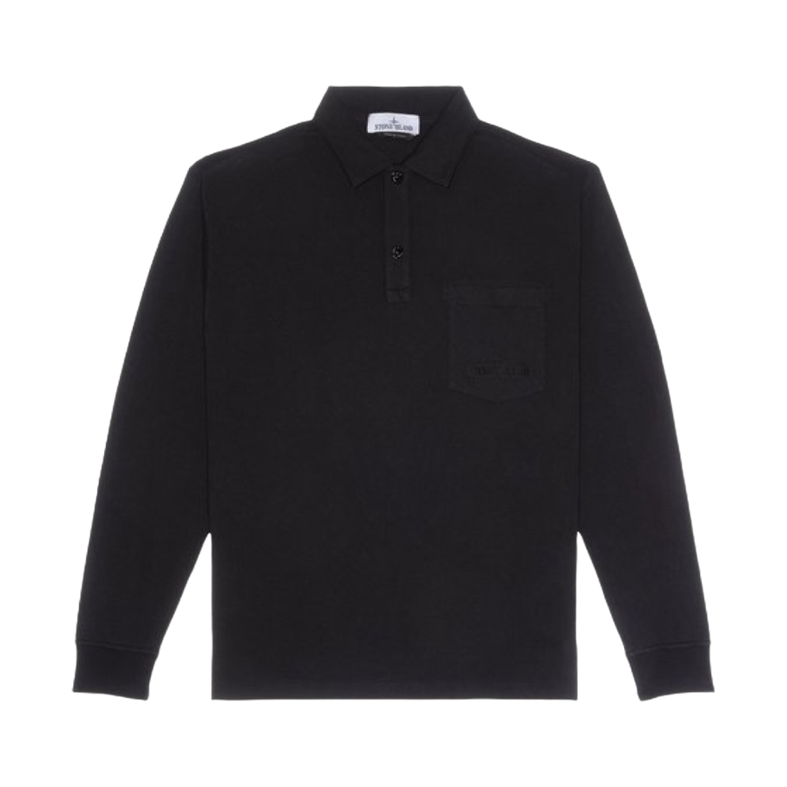 791520744-V0029 Stone Island 20744 Long Sleeve Polo Shirt Black - 23FW