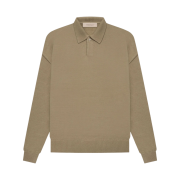 Essentials Knit Long Sleeve Polo Oak - 22SS